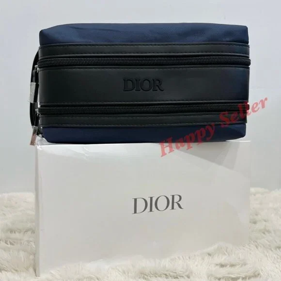 Dior Pouch Toiletry Case Cosmetic Bag Travel Holdall Dopp Kit Shaving Makeup Bag